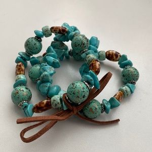 Turquoise Bead Stretch Bracelet